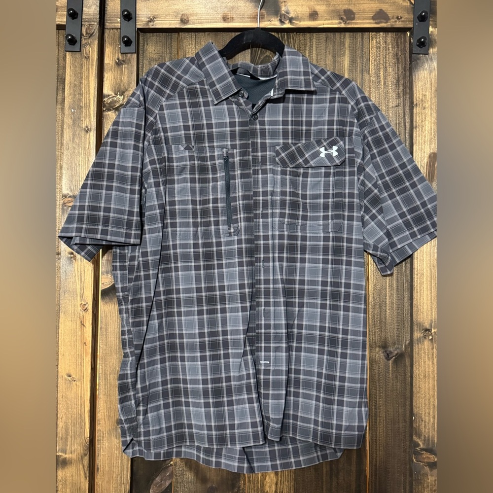 Under Armour Men's Dark Plaid Button Down Shirt